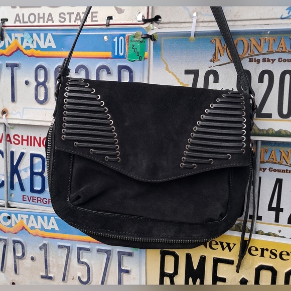 Vince Camuto Leather Moto Crossbody Bag - Picture 1 of 10